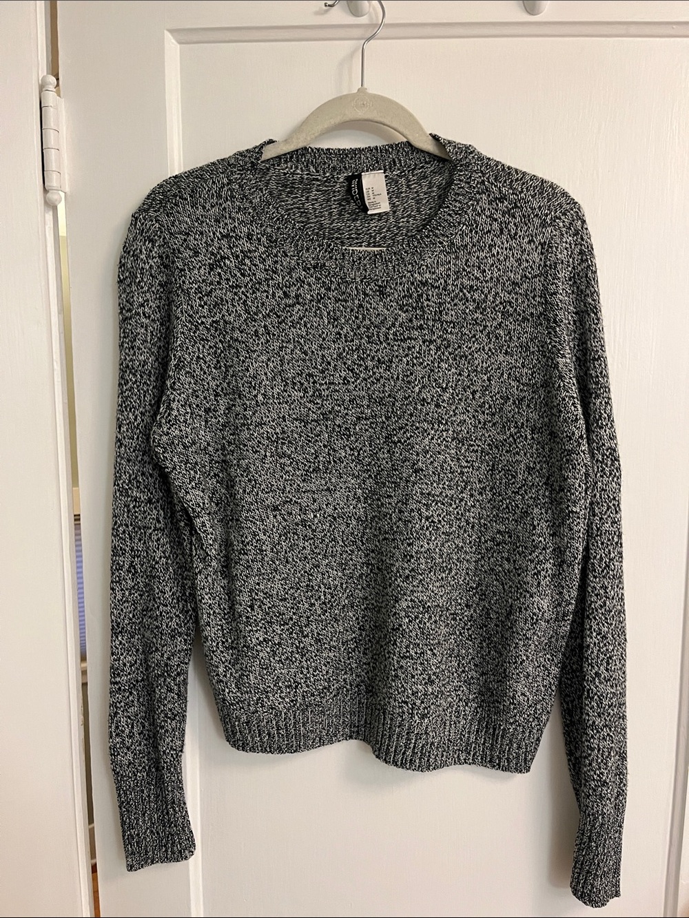 H&M DIVIDED Marled Black and White Knit Sweater